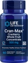 Life Extension Cran- Max ®, 500 mg, Cranberry celý ovocný koncentrát, Promotes Urinary Tract Health with Powerful Antioxidants, Gluten- Free, Vegetarian, Non- GMO, 60 Kapsle