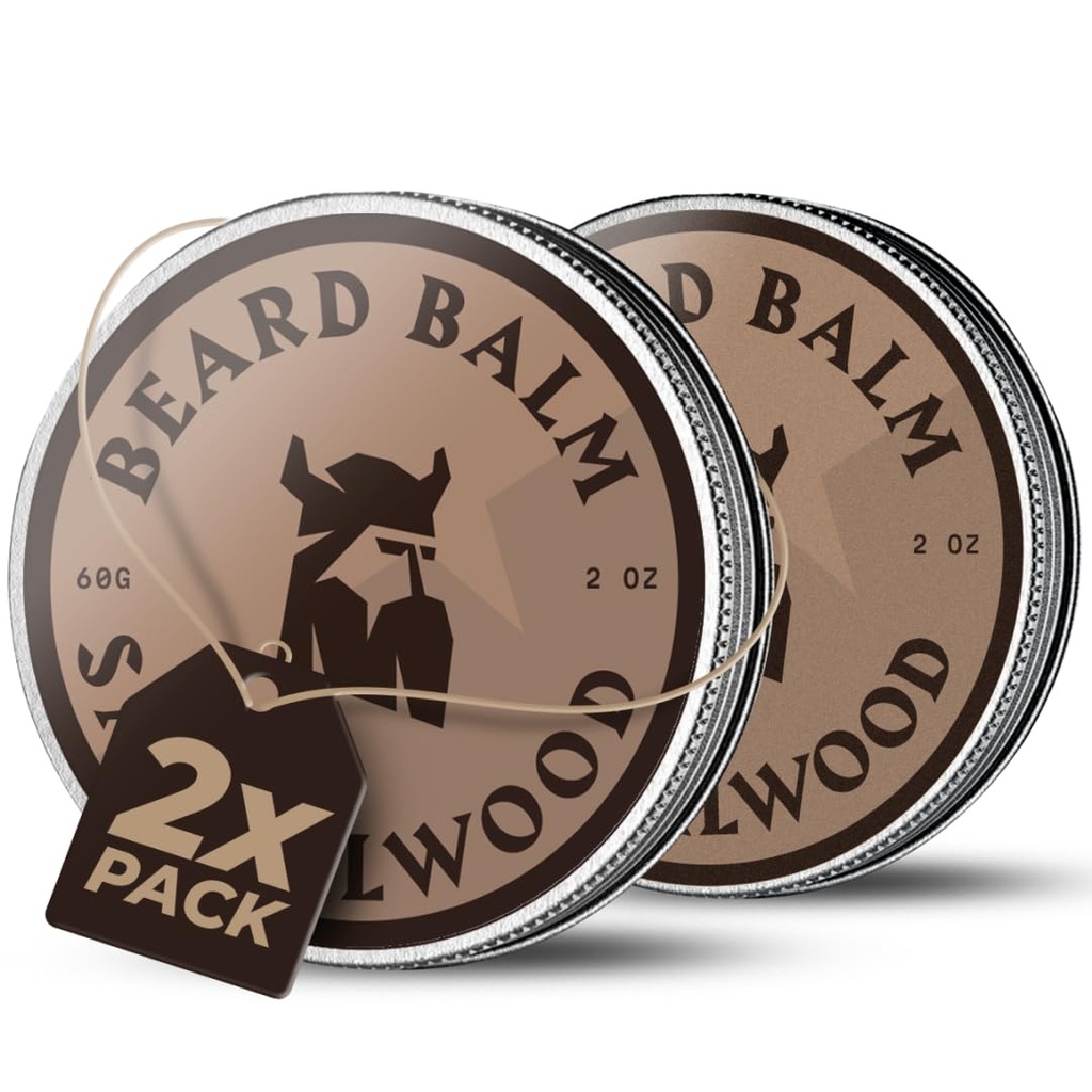 Striking Viking Beard Ball pro muže - Leave in Beard Conditioner - Styling Balm Vyrobeno s přirozeně odvozené máslo, Argan & Jojoba Oils (4 Ounce (balení po 2), Sandalwood)