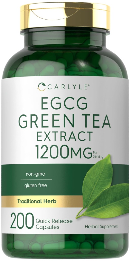 Carlyle EGCG Green Tea Extract Supplementary 124; 1200mg Supplementary 124; 200 Kapsle 124; Non- GMO a gluten zdarma