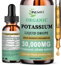 Draslík Magnesium Tekuté Kapky - Organický tekutý dodatek - Vysoká absorpce Draslík Citrát 1000mg Magnesium Glycinát 500 mg vápník pro srdce, Kolenní křeče a svaly - Non- GMO, Vegan, 2 oz