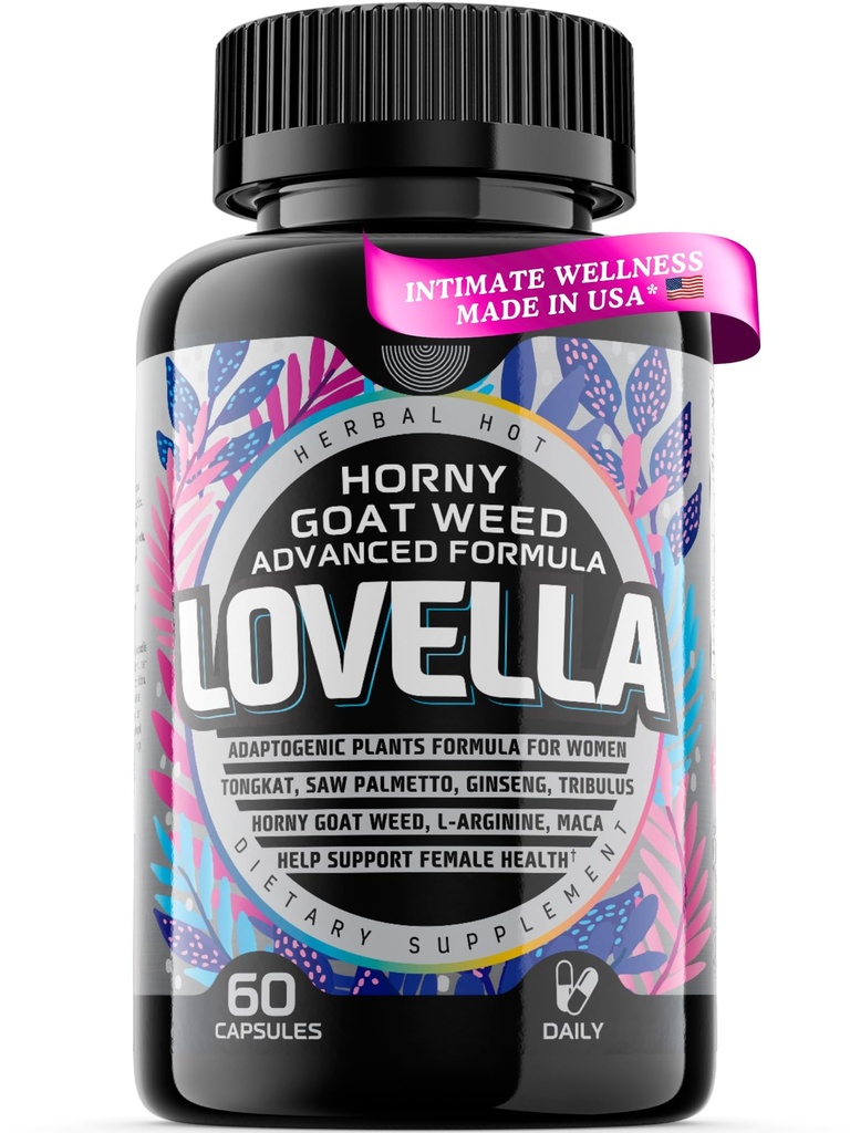 Hornygoatweed Ženy - Libido Booster pro ženy, Mood, Energie, Rychle působící Libido dodatek w. Maca Root, Žena Libido Booster w. Ginseng, Tribulus, Hormon Balance Support, Enhancer Pills - 60ct USA