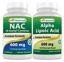 Nejlepší Naturals NAC 600 mg & Alpha Lipoic Acid 600 mg