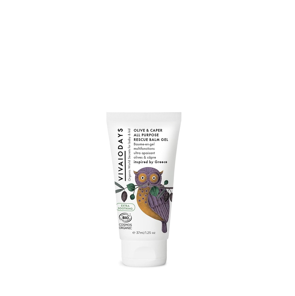 VIVAIODAYS Olive & Caper All Purpose EXTRA Soothing Rescue Balm gel for dry, Irritated & Sensitive Baby & Adult Skin. A Little Goes a Long Way. 1.25 oz. PHAR124; 37 ml.