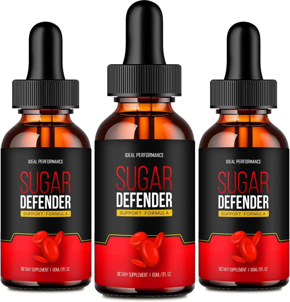 IDEAL PERFORANCE Sugar Defender Drops, Sugar Defender Supplement Liquid Drops - Maximální síla, SugarDefender zdraví a Wellness Všechny přírodní vzorec, SugarDefender Liquid Recenze (3 balení)
