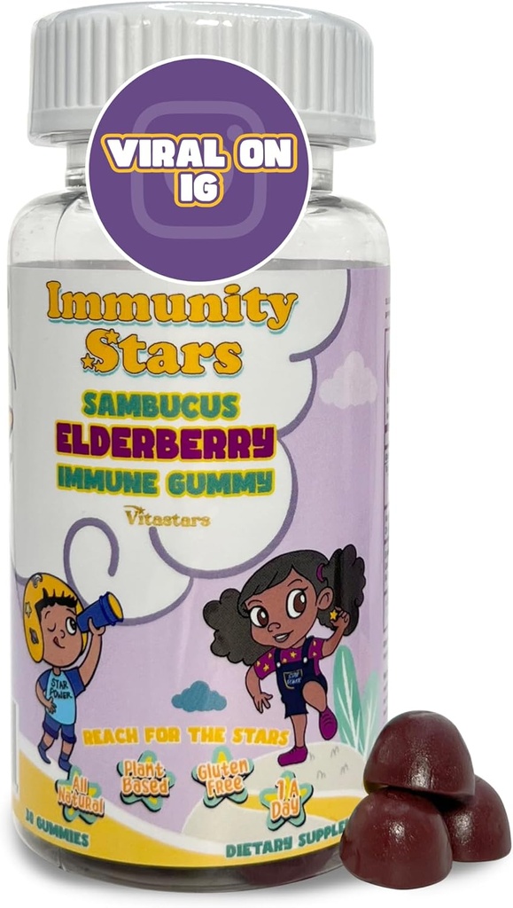Bezinky gumové s vitaminem C a zinkem, Sambucus Elderberry rodina imunitní boost gumy, 30 gummies Delicious obrany pro děti a dospělé
