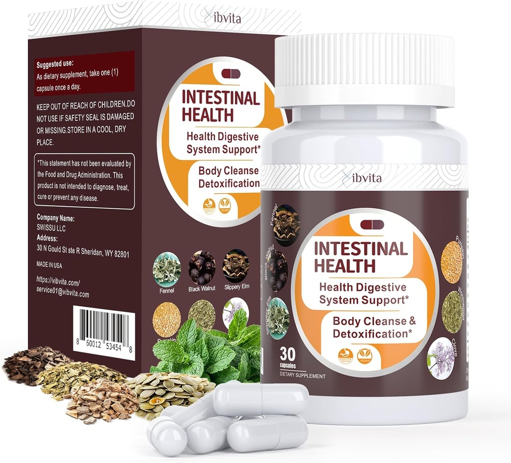 Gut Zdraví Cleanse Detox Kapsle - Střevní čistič s Wormwood, Black Walnut, Česnek Bulb, Clove Podpora Colon Cleanser & Digestion systém pro ženy a muže, 30 Caps