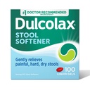 Dulcolax Stool Softener Laxative Liquid Gel Kapsle, Gentle Constolly Relief for Hard, Such Stools, Docusate Sodium 100 mg, 100 Počet