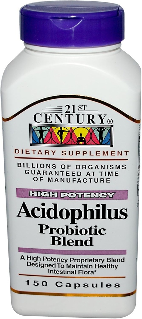 21. Století, Acidophilus, Probiotická směs, 150 Kapsle