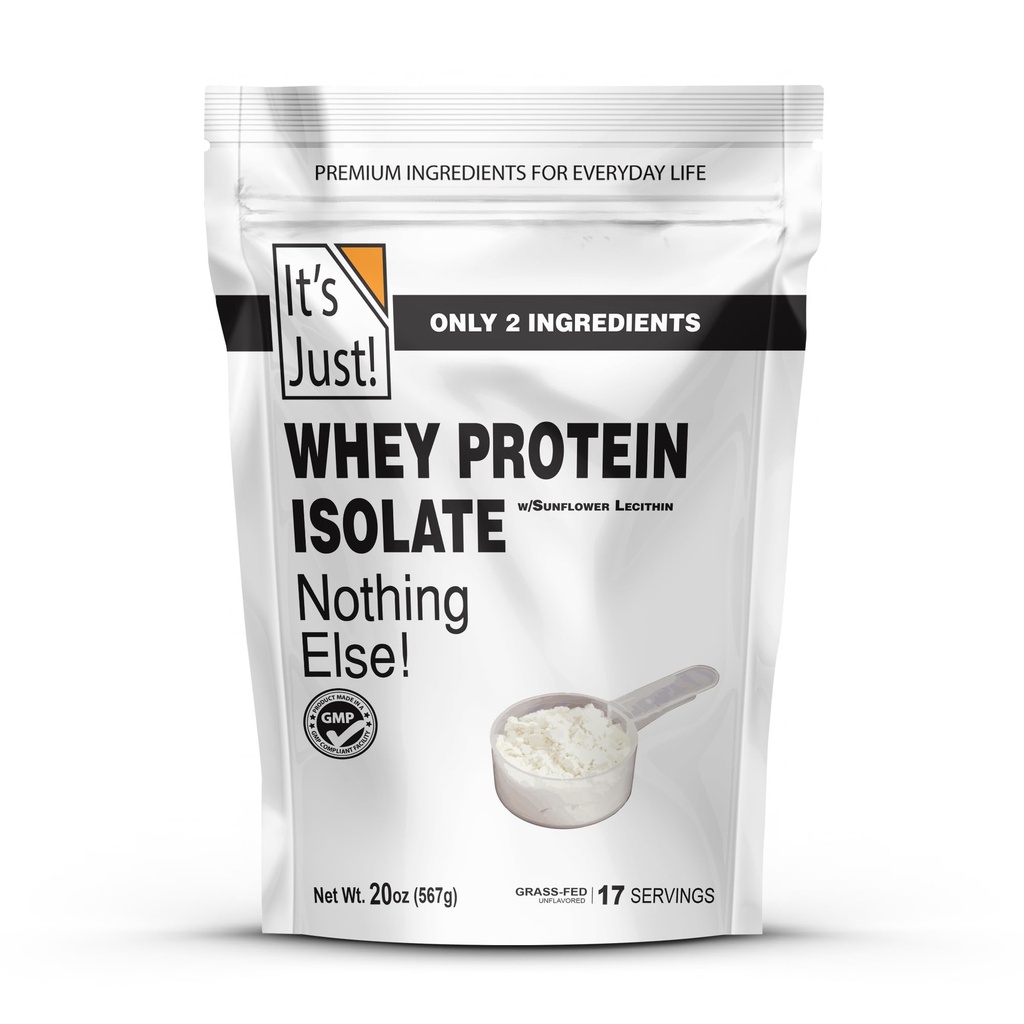 Je to jen! - Syrovátkový izolát bílkovin, Ultra Premium Grass- Fed, bez příchutí, vyrobený v USA, čistý 90% protein, pouze 1g karb, bez přidaného cukru (1,25 libry)