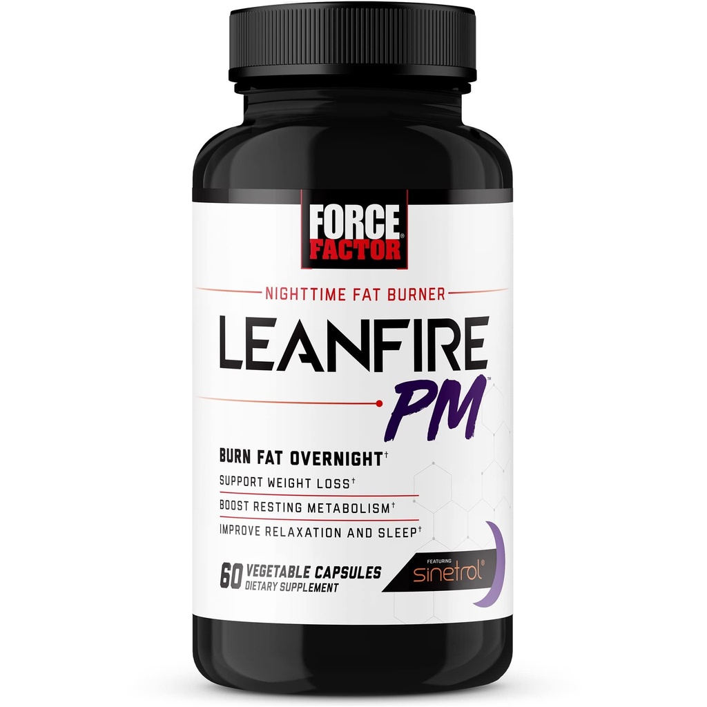 Force faktor LeanFire PM hubnutí pilulky pro ženy a muže, spalovač tuků a přes noc hubnutí pilulky spalovat tuk, zvýšit metabolismus, zlepšit spánek, Výkonný vzorec pro neuvěřitelné výsledky, 60 Kapsle
