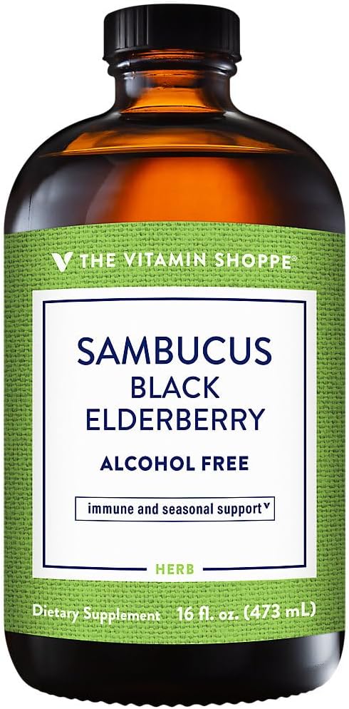 Vitamin Shoppe Sambucus Black Elderberry Extract (16 Fluid Ounces Liquid)