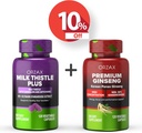 ORZAX Milk Thistle Plus 120 Vegetabilní kapsle a Premium Ginseng 120 Vegetabilní kapsle, Bundle