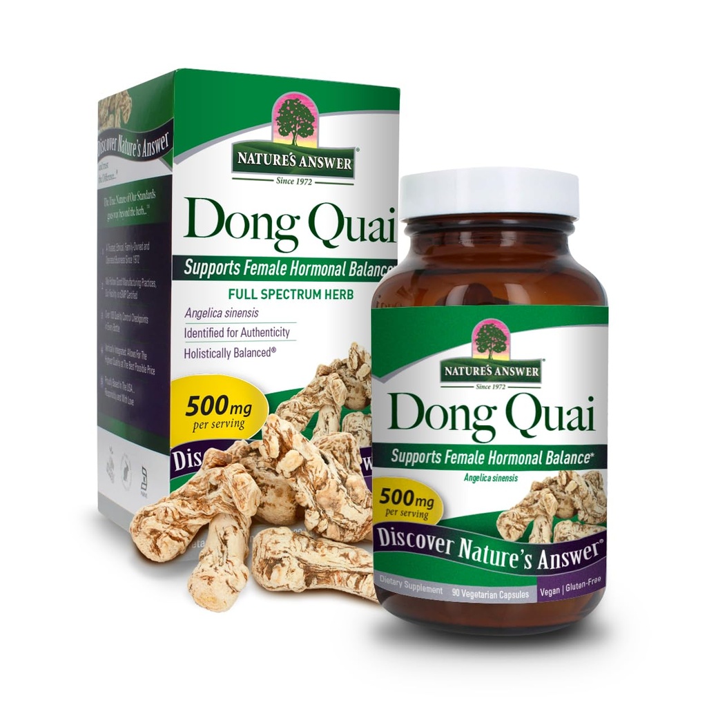 Příroda odpověď Dong Quai Root 1000mg CLANE124; Dietní dodatek CLANE124; Podporuje ženské hormon bilance CLANE124; Non- GMO, Vegan, Kosher Certified & gluten-Free CLANE124; Vegetariánské kapsle 90ct