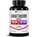 Healthfare Hawthorn Berry Supplement Extract 3000mg 640; Extra Strength Bylinné Formule 124; 200 Vegan Kapsle 124; Podporuje srdce a oběhové zdraví 124; Non- GMO, gluten- Free 124; Made in USA