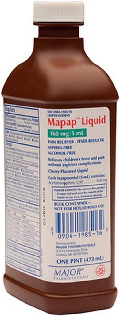 Mapap Liquid Pain Reliever Fever Reducer, Cherry ochucené, Jedna kapka