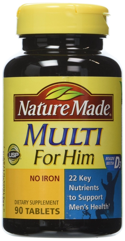 Příroda udělal multivitamin pro něj, mužský Multivitamin pro denní výživovou podporu, 90 tablet (balení po 3)