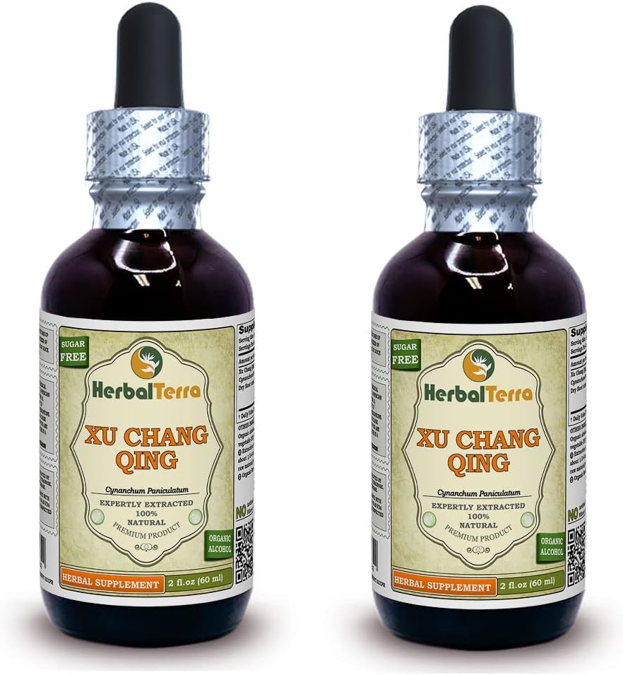 Xu Chang Qing, Paniculate Swallowwort (Cynanchum Paniculatum), tinktura, sušený kořenový tekutý extrakt (značka: HerbalTerra, Prooudly Made in USA) 2x2 fl.oz (2x60 ml)