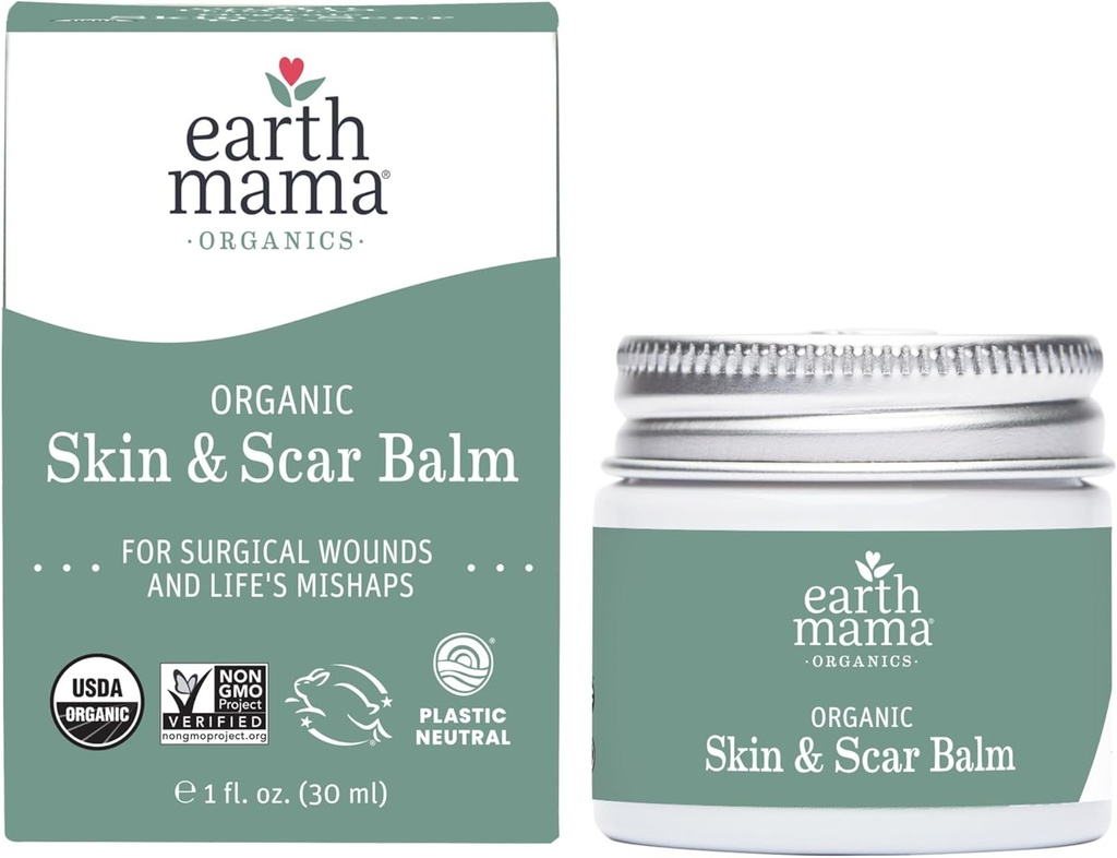 Země Mama organická kůže & Jizva Balm 124; C- Section Recovery Péče o pleť, Těhotenství Stretch Mark Scar krém s organickým Jojoba Oil, Tamanu Oil & Gotu Kola