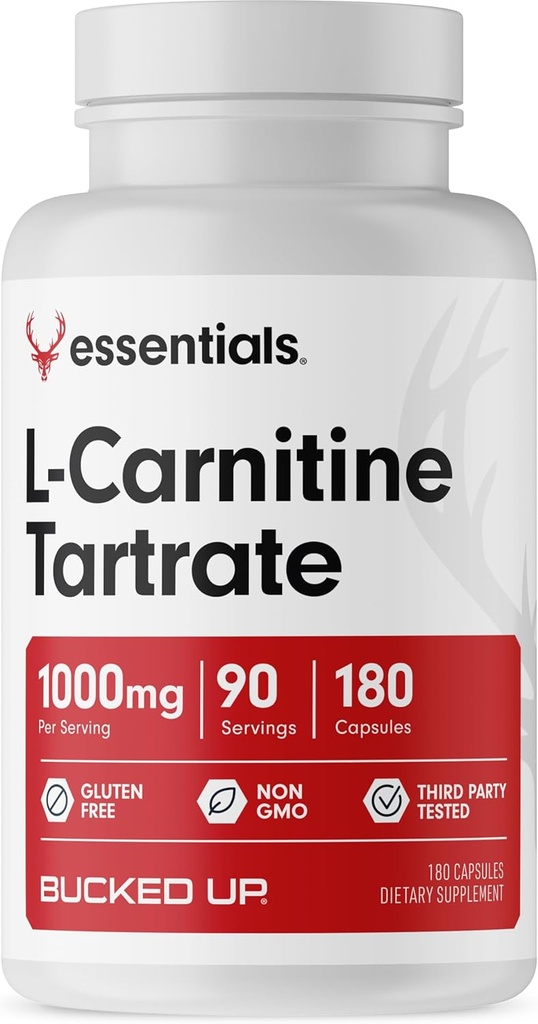Bucked Up L- Carnitin Tartate 1000mg, Essentials (90 Servingů, 180 tobolek)