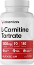 Bucked Up L- Carnitin Tartate 1000mg, Essentials (90 Servingů, 180 tobolek)