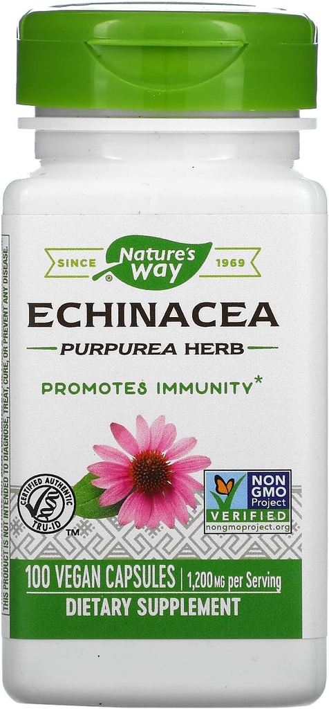Cesta přírody Echinacea Purpurea Herb, 1200 Mg Per Serving, 100 Počet