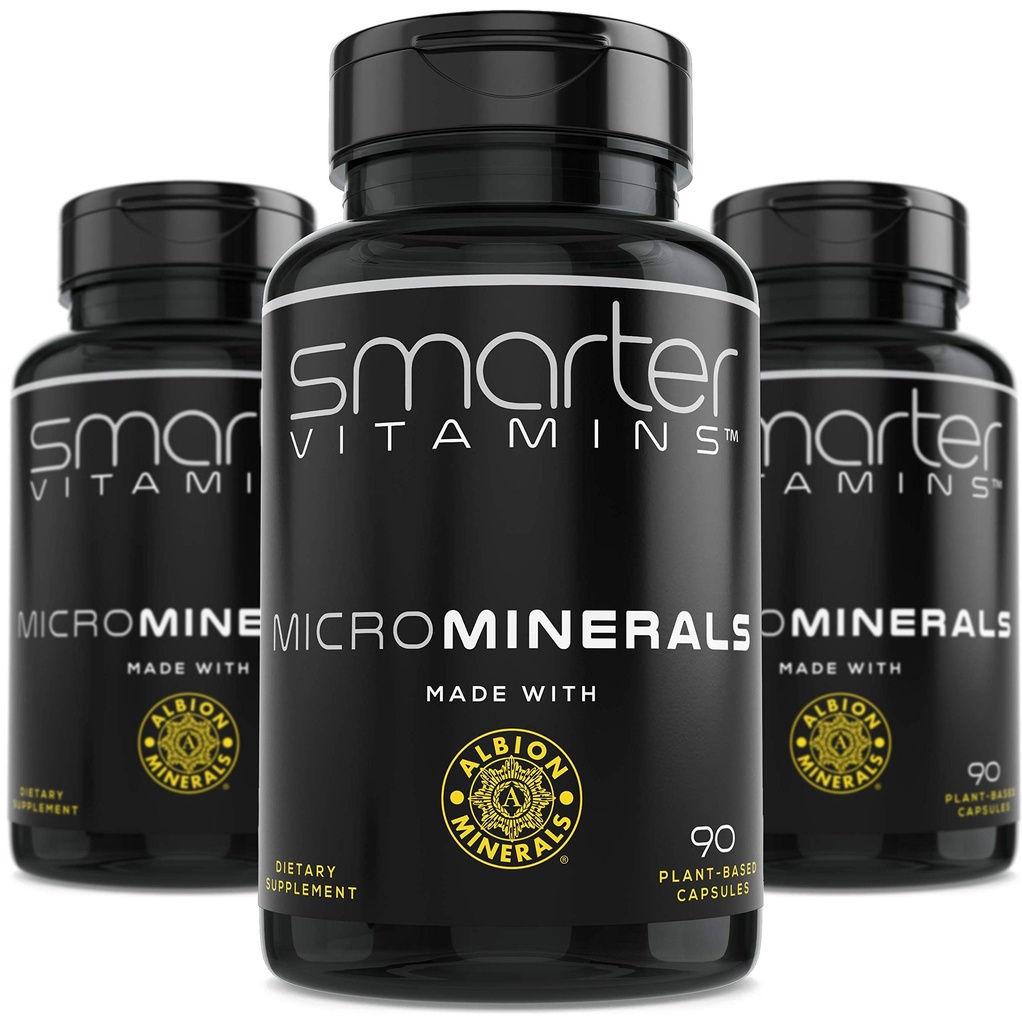 (3 láhve) 15 mg zinkový glycinát z Albion ® 6 Esenciální stopové bisglycinátové minerály, mangan, boron, chrom, selen, molybden dodatek 90 Plant- based Vegans Capsules