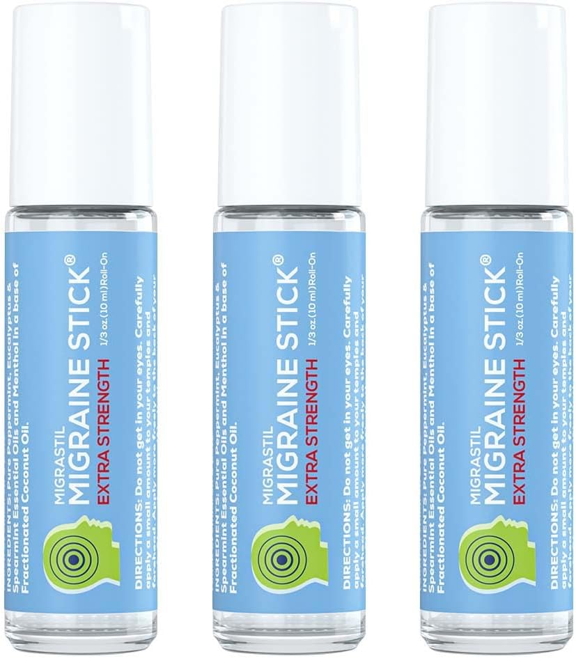 Základní Vigor Migrastil Extra síla Migréna Stick Advanced Formule. Silná aromaterapie Roll On s mentolem a esenciální oleje. Bez levandule. Vyrobeno v USA.