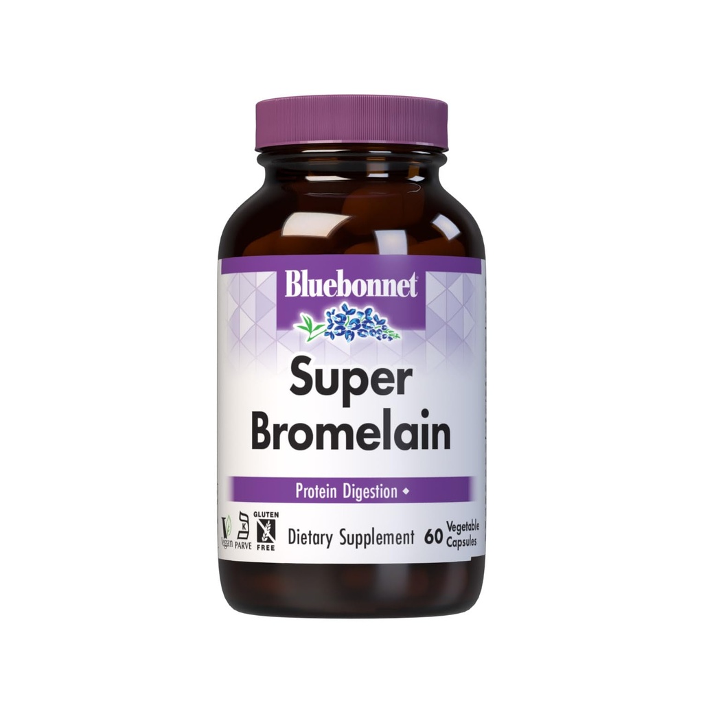 BlueBonnet Super Bromelain Vegetariánské kapsle, 500 mg, 60 Počet