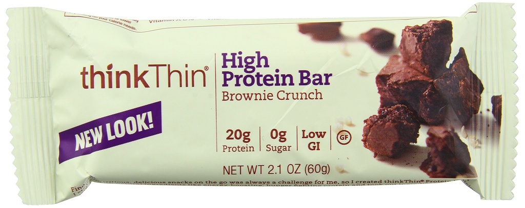 ThinkThin High Protein Bar, Brownie Crunch, 60 g, Bary, 10 Počet