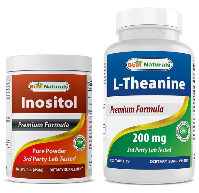 Nejlepší Naturals Inositol Powder 1 Lb & L- Theanine 200mg