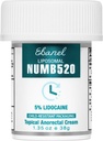 Ebanel 5% Lidokain Numbing Cream, Pain Relief Burn Itch Numb Cream, Maximální síla Topická anestetika s allantoinem, Vitamin E pro místní a anorektální použití, Hemeroid léčba, 1.35 Oz