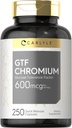 Carlyle GTF Chromium 600 mcg colum124; 250 kapslí 124; Non- GMO, gluten zdarma