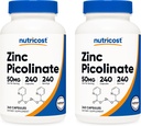 Nutricost Zinek Picolinát 50 mg, 240 Vegetariánských kapslí (2 lahve) - Gluten Free a non-GMO