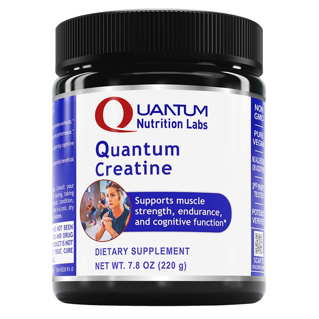 Quantum Nutrition Labs Quantum Creatine - Creatin Monohydrát Powder, Creatine Powder for men, Women, Vegarians, Neochucený Vegan Friendly Formule - 7.8 oz (40 Služeb)