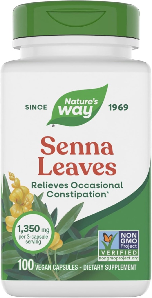 Nature 's Way Senna Leaves, Relieves Occasional Constolly *, 1,350 mg na 3- Capsule Serving, Non- GMO Projekt ověřen, 100 Kapsle (Balení květen Vary)