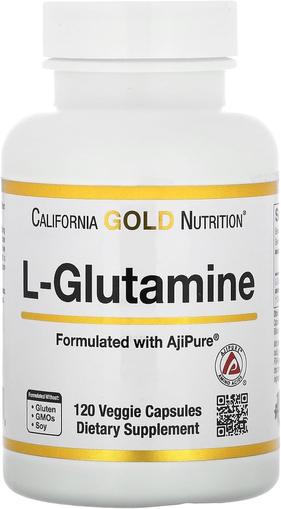 California Gold Nutrition L- glutamin, AjiPure, 120 Veggie Kapsle (500 mg v jedné tobolce)