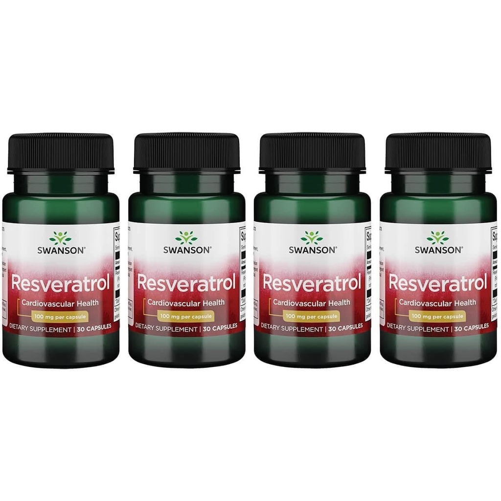 Swanson Resveratrol 100 100 miligramů 30 tobolek (4 balení)