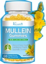 10 v 1 Mullein Gummies for Lungs, Mullein Leaf Extract with Bromelain, Quercetin, Magnesium - Podpora lunga čištění pro zdravé dýchání, 60ct