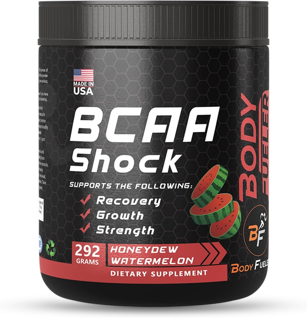 Aminová kyselina Energy Powder s BCAA, Nejlepší Intra & Post Workout Recovery drink, Muscle Recovery & Endurance Powder s BCAA podporuje růst svalů, Honeydew Flavor, 292g - Made in USA
