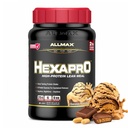 ALLMAX HEXAPRO, Čokoládové arašídové máslo - 2 libry - 25 gramů proteinu per servírování - 8hodinová trvalá verze - nulový cukr - 21 porcí