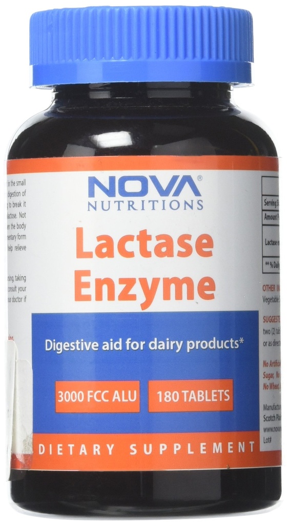 Nova Nutritions Laktáza Enzyme 3000 FCC ALU 180 Tablety
