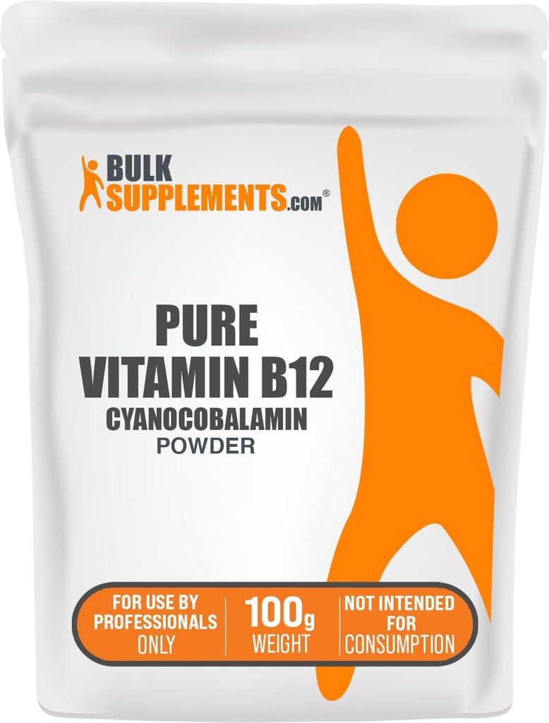 BulkSupplements.com čistý vitamin B12 prášek - kyanokobalamin, vitamin B12 dodatek - Vegan & gluten zdarma, vícečetné služby, 100g (3,5 oz) (balení po 1)