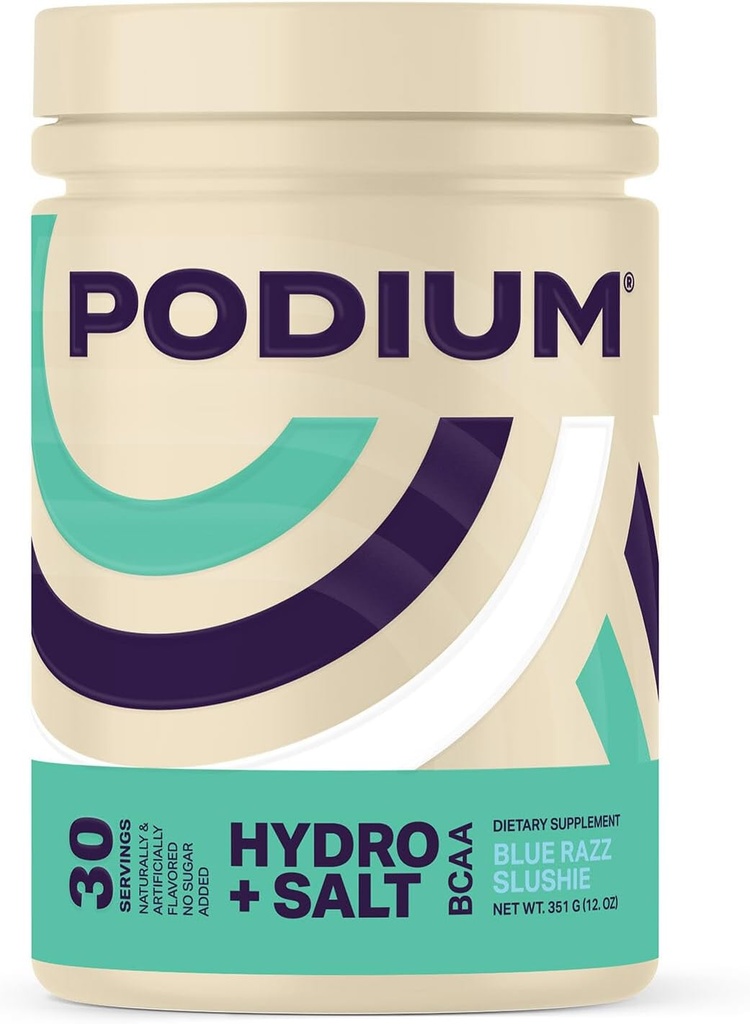 Nutriční pódium, Instantizovaný BCAA prášek, Hydro a sůl, Blue Razz Slushie, 30 Servings, Electrolytes, Hydration, Recovery