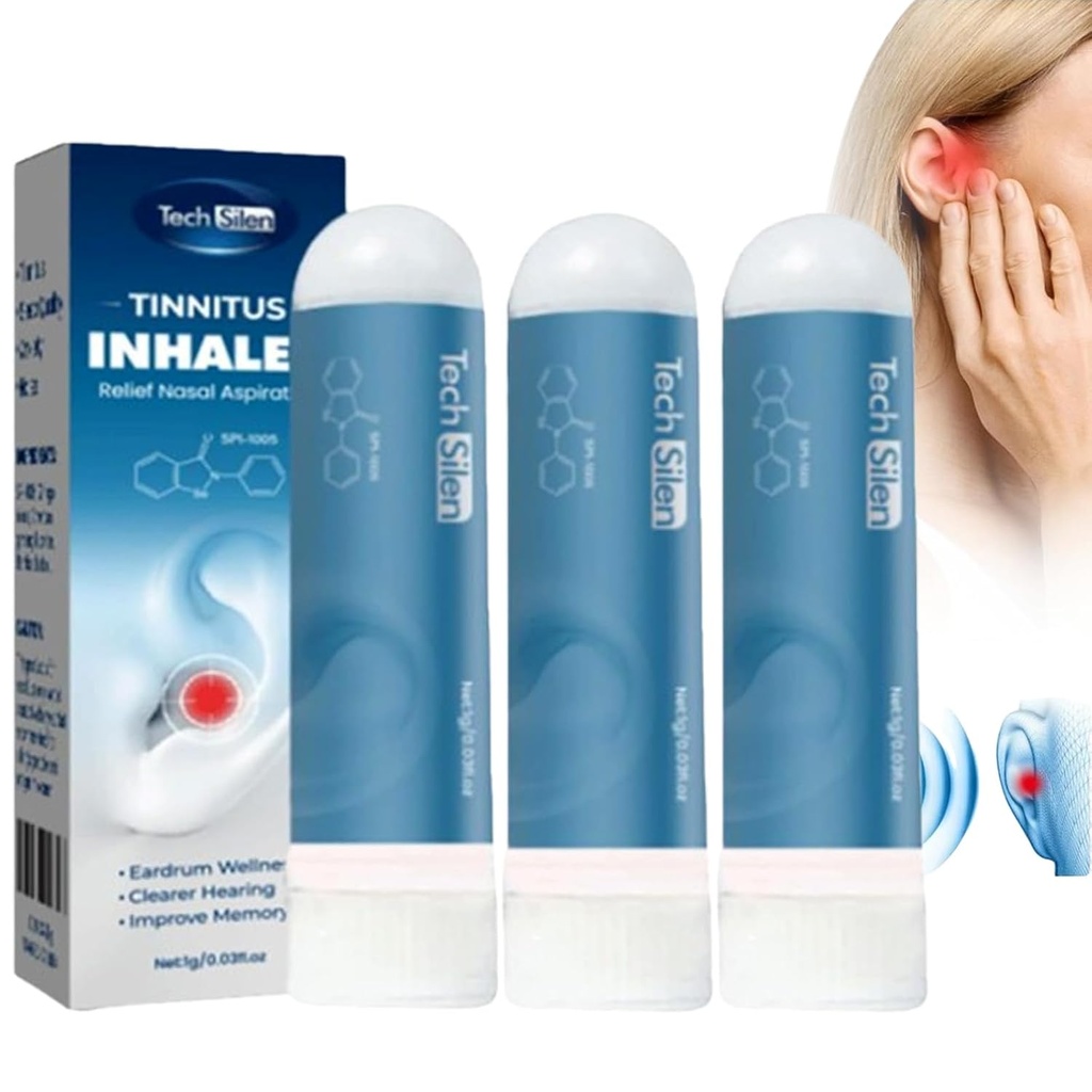 Techsilen pro Tinnitus, Techsilen Tinnitus Inhaler, Tinnitus Inhaler, Tinnitus Relief pro vyzvánění uší, Echoeasy Tinnitus Inhaler (3 ks)