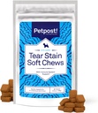 Petpost Slza Odstranění měkkých žvýkaček pro psy 124; 90 Count Cheese Flavor Dog Slza Support Supplementary 124; Gentle Eye Care for White Dogs & Light Breeds 124; Tylosin Free, Made in USA