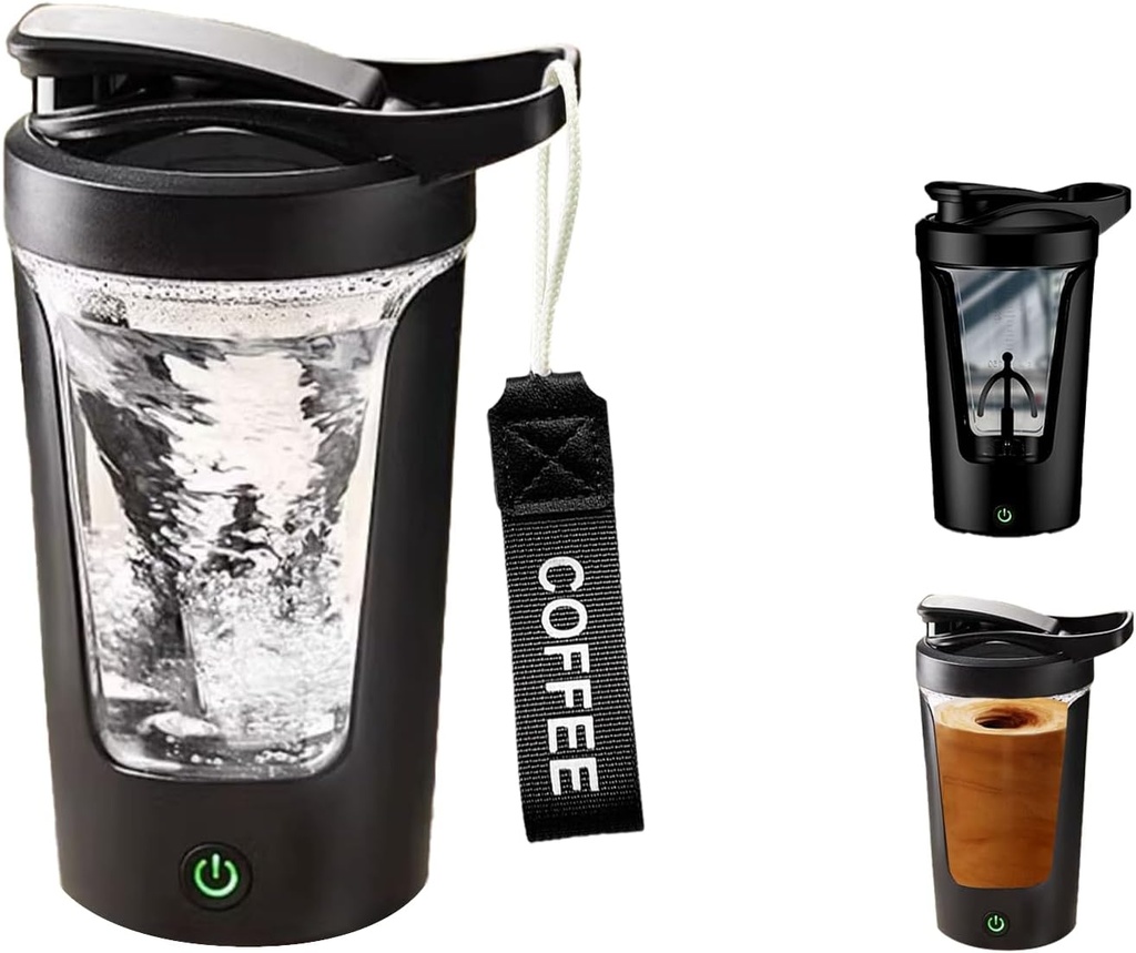 Electric Protein Shaker Lahvička, Přenosný Mixer Cup, USB C dobíjecí, BPA-Free Tritan, 450ml / 16oz, 500mAh, pro hladké třepání