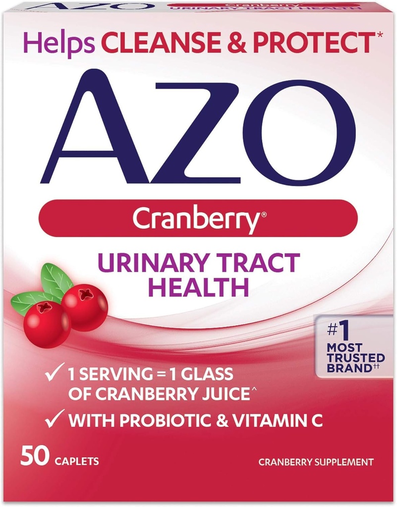 AZO Cranberry Močové Trakt Zdraví Dietní dodatek Kaplety - 50 Ct., Balení po 6
