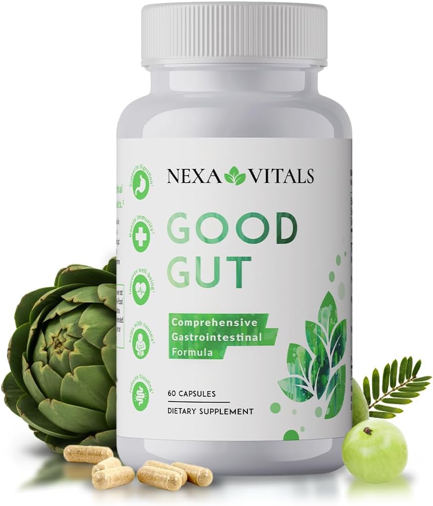 Good Gut - Digestion Podpůrné Byliny Obnovit Gut zdraví - Podporovat zdravé Bowel Movements, Reduce Bloating & Boost GI motility w / Triphala & Artyčok Extract - 60 Kapsle