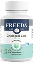 Freeda Chelated Zinc 30mg - TRAACS ® Zinek Bisglycinát pro vysokou absorpci - Vegan, Kosher, Gentle on Stomach - Imunitní podpora pro dospělé, muže a ženy - 100 malých tablet