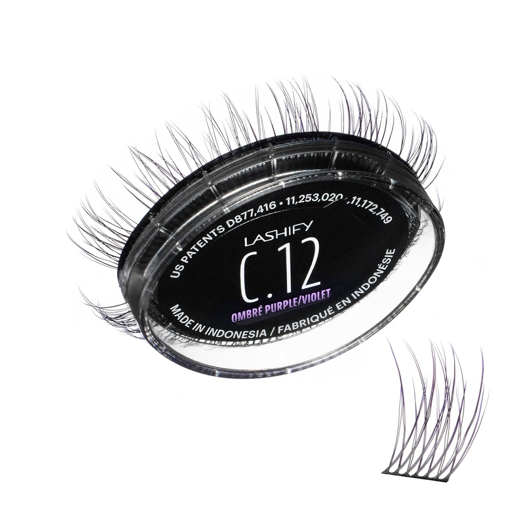 Lashify Curl 12mm Gossamer Eylash Extensions Refill in Ombre Purple, Easy DIY False řasy pro přírodní vzhled